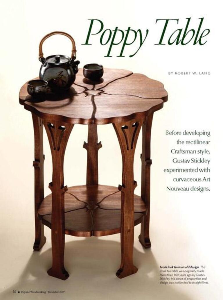 Gustav Stickley Poppy Table Project Download Popular Woodworking