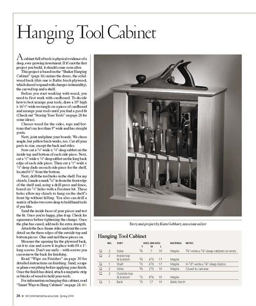 Hanging Tool Cabinet Project