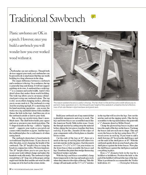 Traditional Sawbench Digital Download