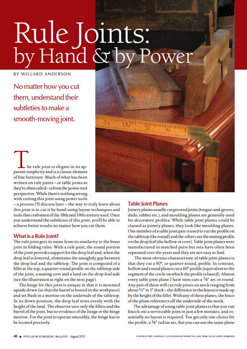 Rule Joints by Hand & Power Article  Digital Download