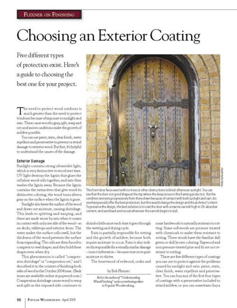 Flexner on Finishing: Choosing an Exterior Coating Digital Download