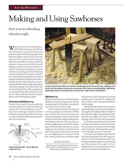 Arts & Mysteries: Making & Using Sawhorses Digital Download