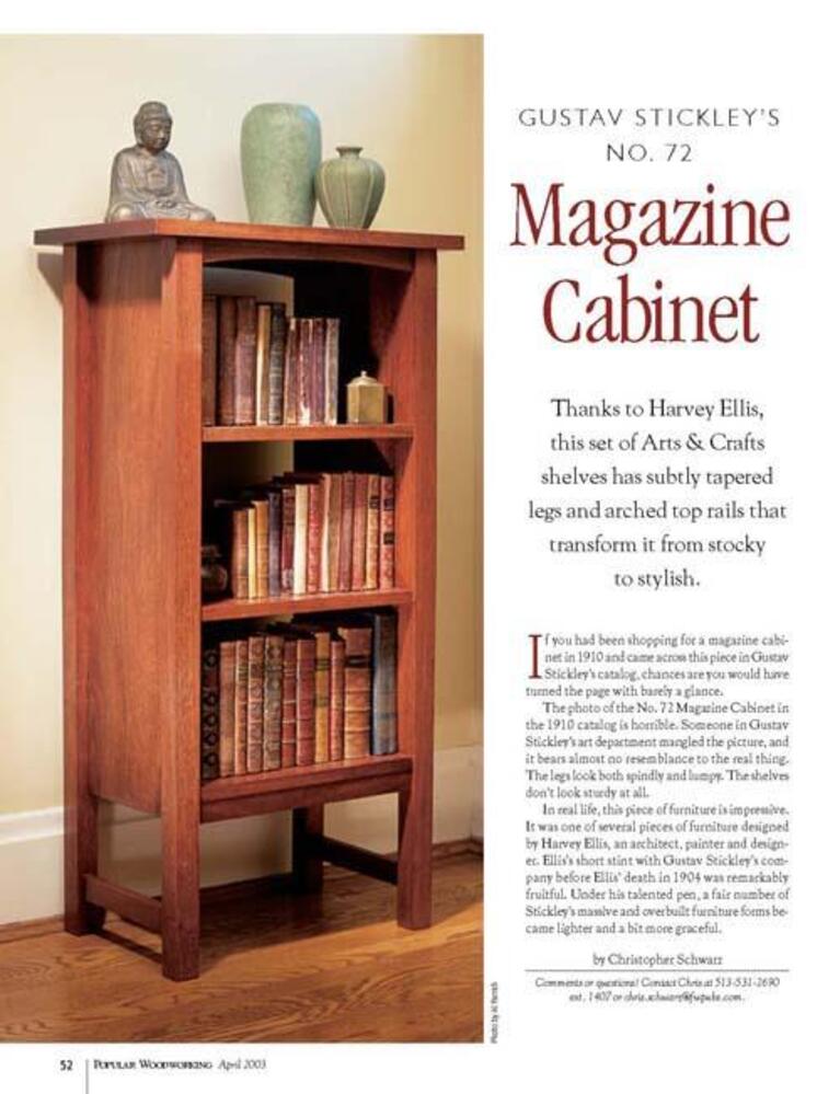 Gustav Stickley's No. 72 Magazine Cabinet Project Download