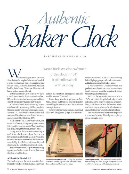 Authentic Shaker Clock Project Download