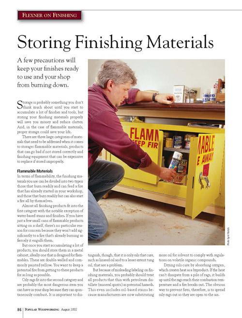 Flexner on Finishing: Storing Finishing Materials Digital Download
