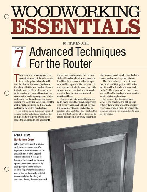 Woodworking Essentials Ch 7: Advanced Router Techniques Digital Download