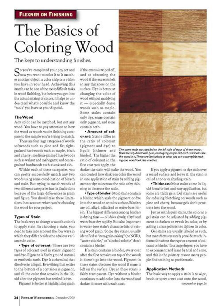 Flexner on Finishing: The Basics of Coloring Wood Digital Download