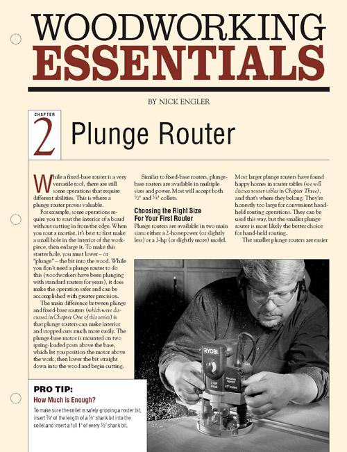 Woodworking Essentials Ch 2: Plunge Routers Digital Download