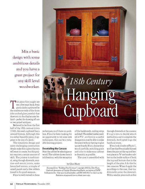 18th Century Hanging Cupboard Project Download