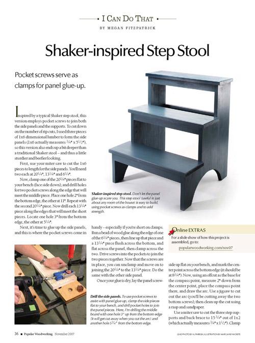 Shaker-Inspired Step Stool Project Download