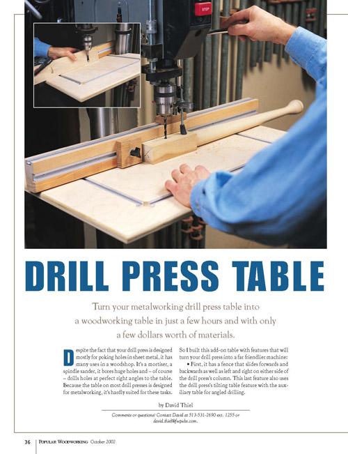 Drill Press Table Project Download