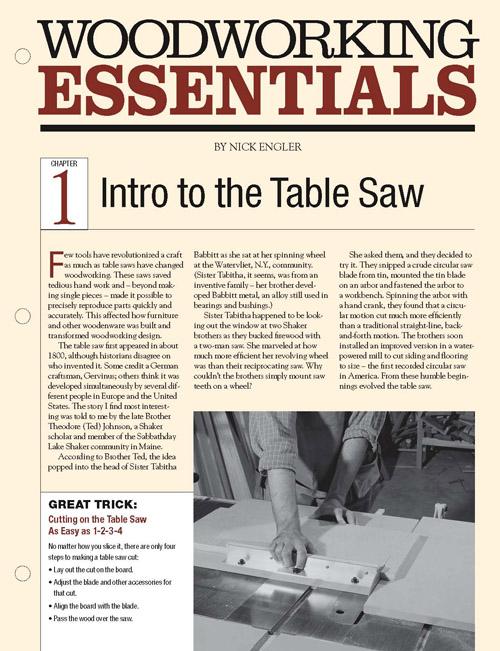 Woodworking Essentials Ch 1: Intro to the Table Saw Digital Download
