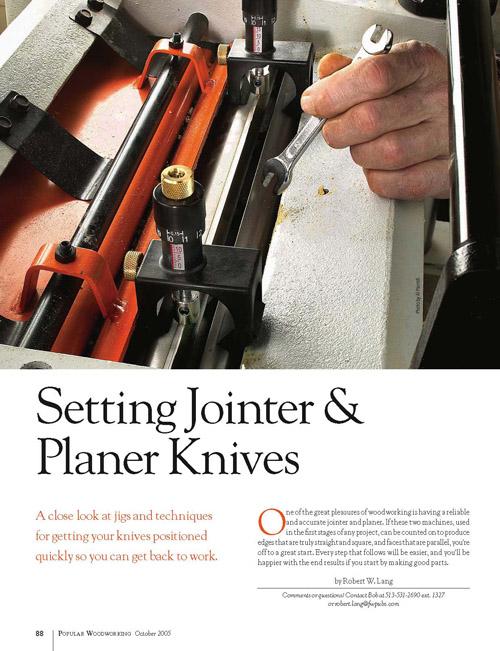 Setting Jointer & Planer Knives Digital Download
