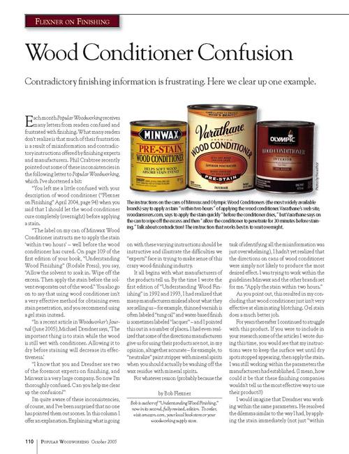 Flexner on Finishing: Wood Conditioner Confusion  Digital Download