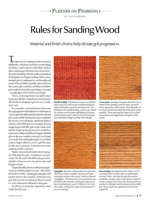 Flexner on Finishing: Rules for Sanding Wood Digital Download