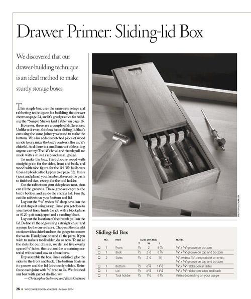Drawer Primer: Sliding-Lid Box Project Download