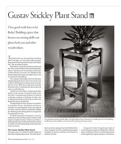 Gustav Stickley Plant Stand Project Download