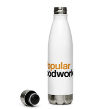 Load image into Gallery viewer, Popular Woodworking Stainless Steel Water Bottle - Pop Wood Logo
