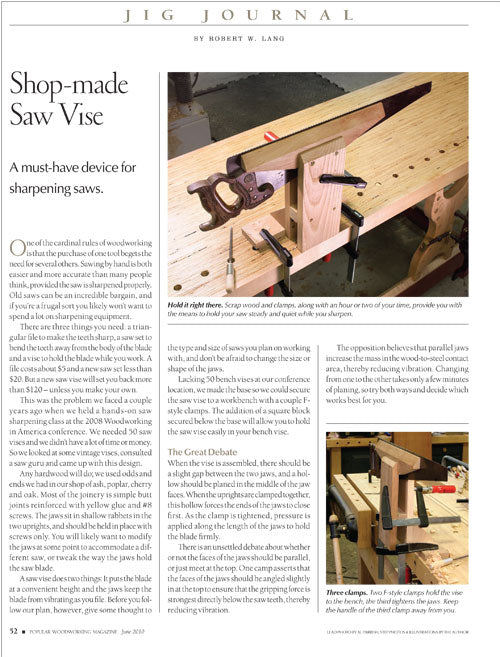 Shop-Made Saw Vise Project Download